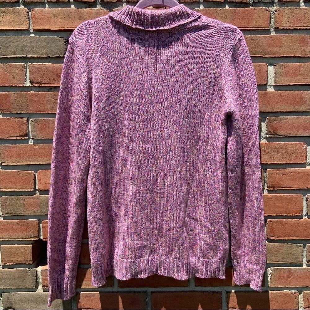 𝅺Carolyn Taylor 3 Button Pink Multicolor Sweater - Picture 2 of 5